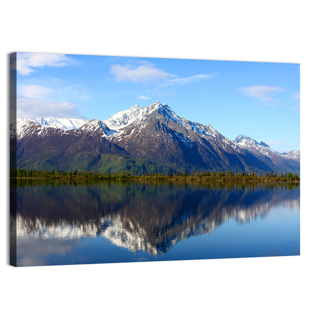 Pioneer Peak Reflected in Jim Lake Wall Art, canvas print, landscape