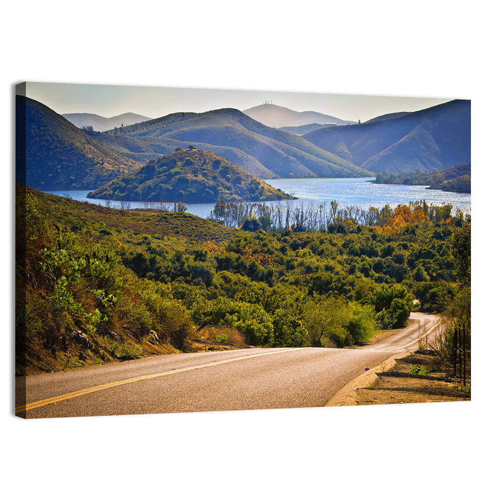 Lake Hodges Roadside Vista Wall Art, canvas print, landscape