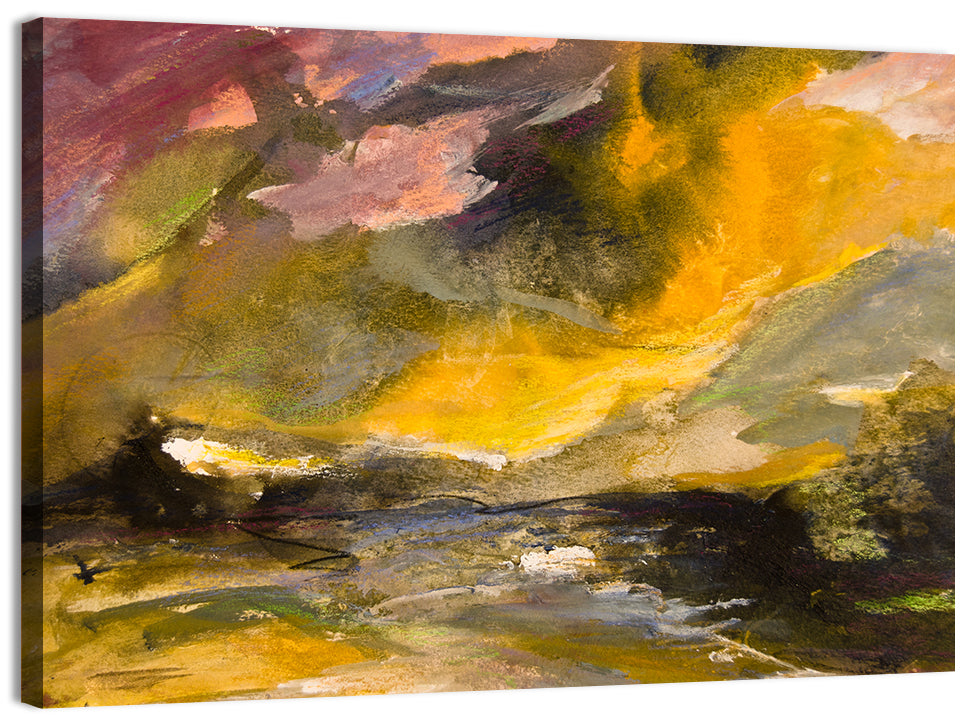 Coastal Storm Over Distant Water Wall Art, canvas print, landscape