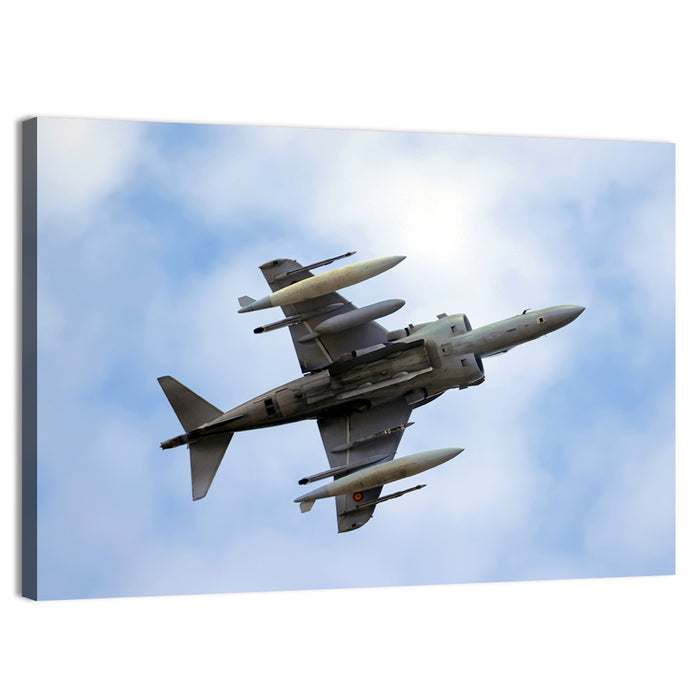 Low Angle Fighter Jet Overhead Wall Art as a canvas print