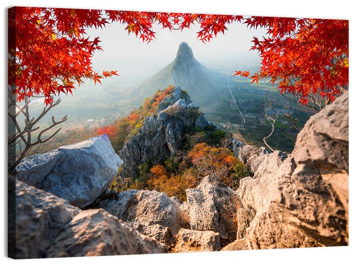 Khao Nor Maple Framed Peak Wall Art as a canvas print