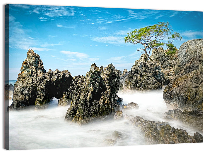 Karang Bebay Misty Shore Wall Art as a canvas print