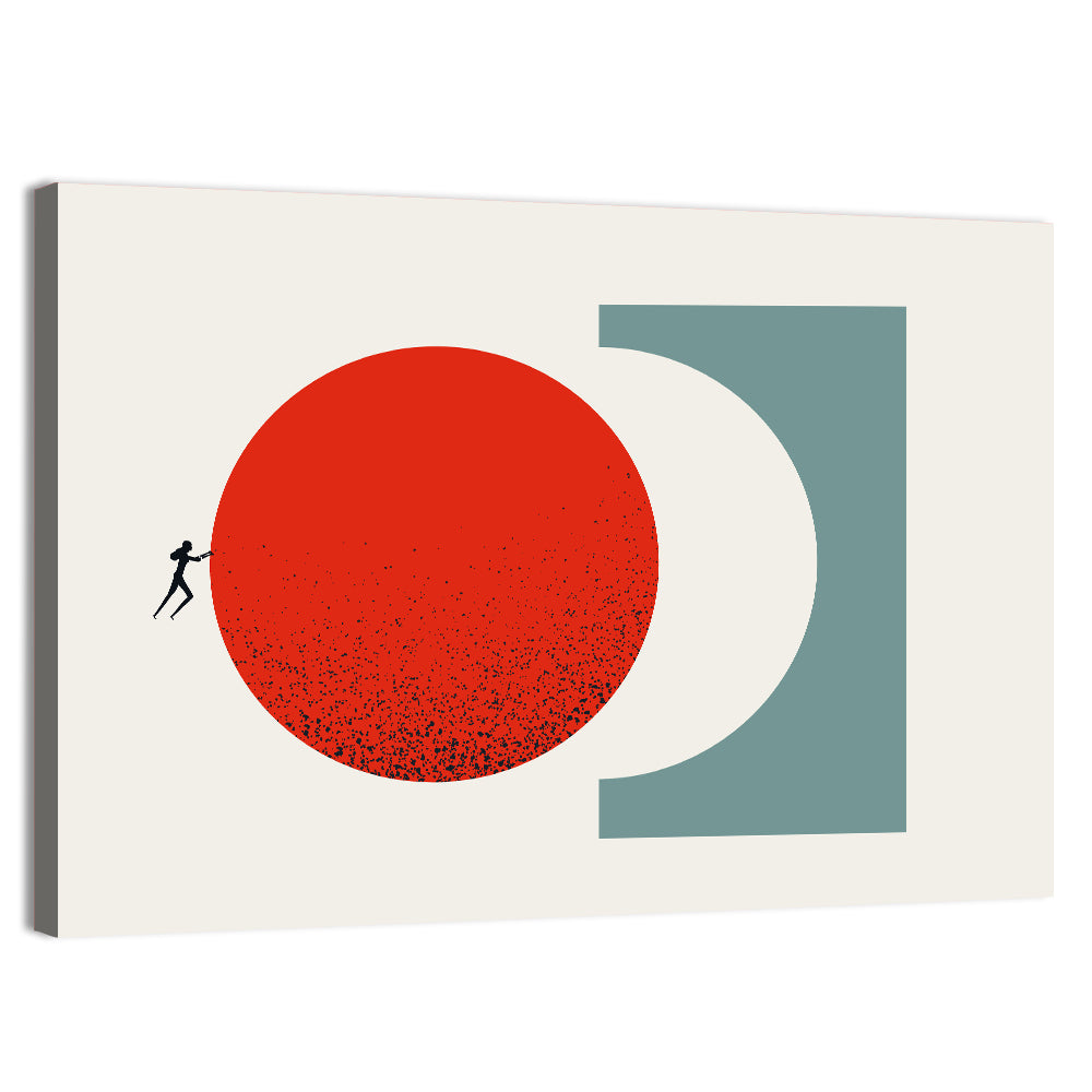Accomplishment Concept with Red Circle Wall Art, canvas print, landscape
