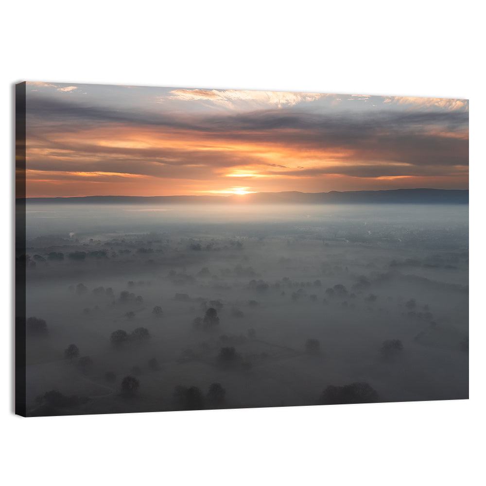 Rhine Plain Sunrise Wall Art, canvas print, landscape
