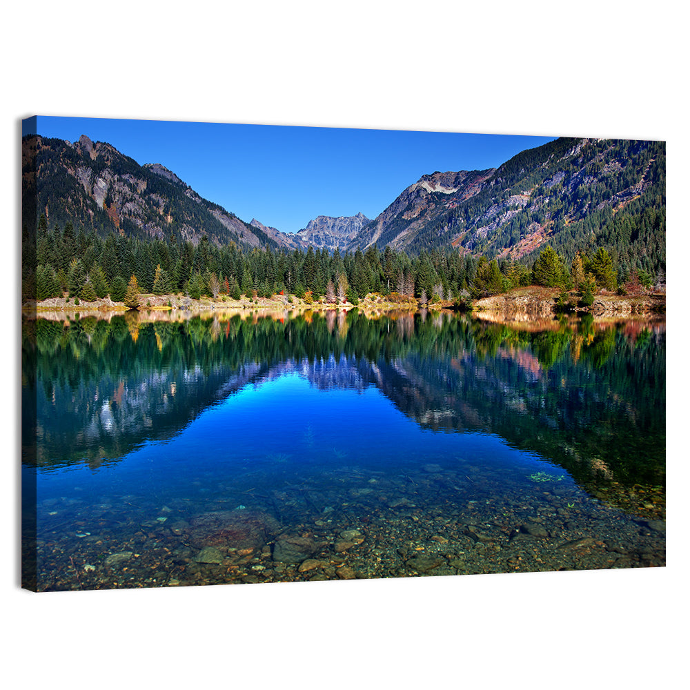 Gold Lake Reflection Wall Art, canvas print, landscape