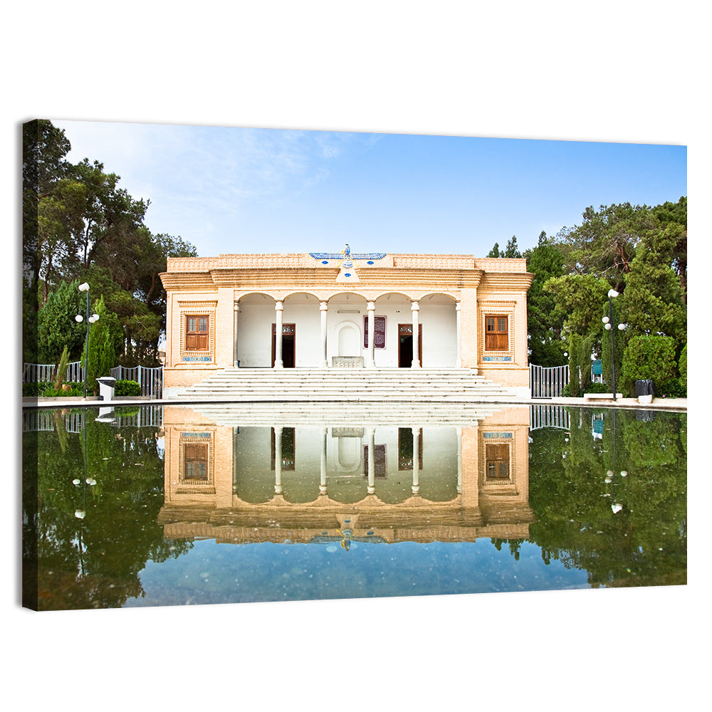 Yazd Fire Temple Reflection Wall Art, canvas print, landscape