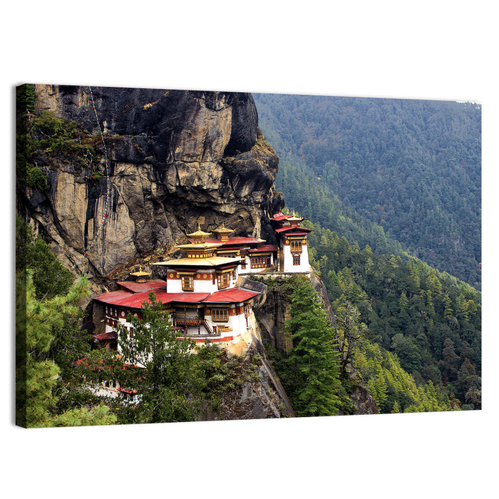 Tiger's Nest Monastery, Paro Bhutan Wall Art as a canvas print