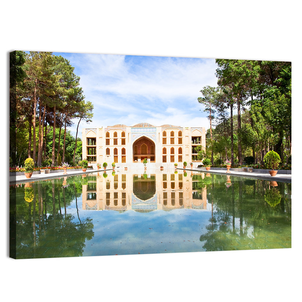 Fin Garden Palace Reflection Wall Art, canvas print, landscape