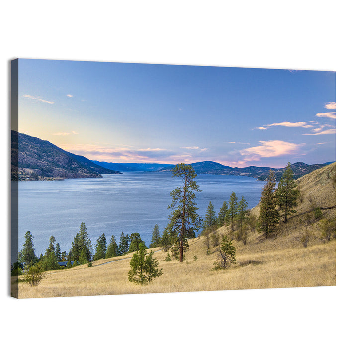 Blue Lake Okanagan Wall Art as a canvas print