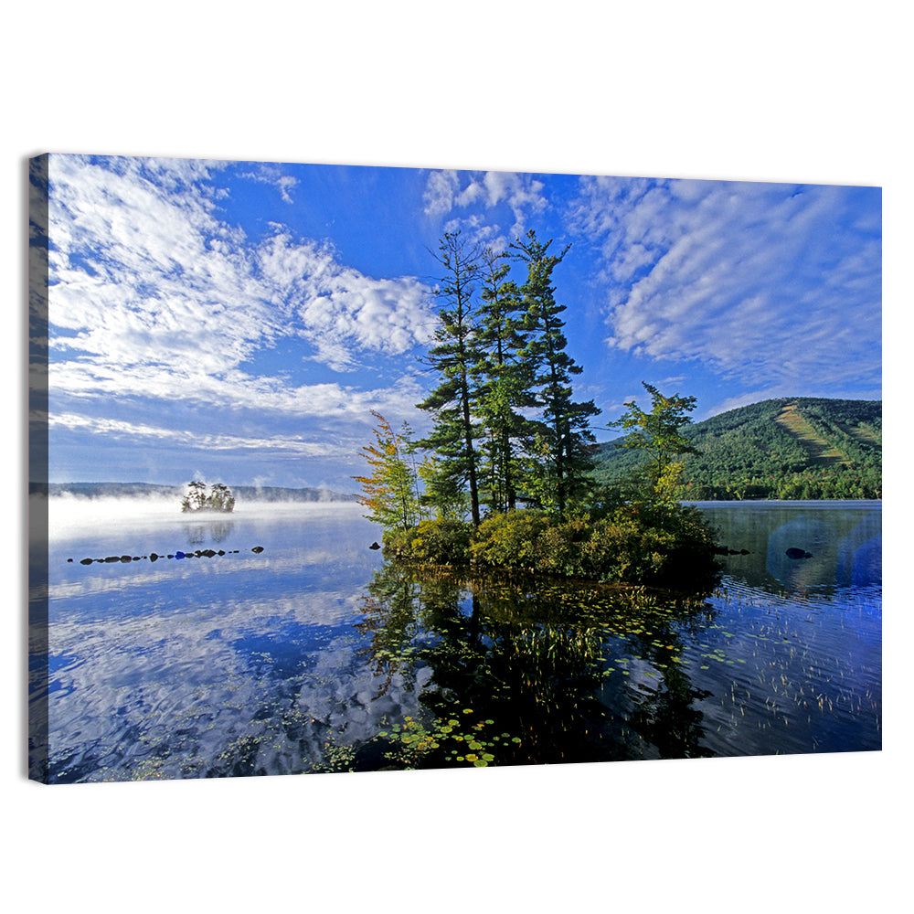 Misty Maine Lake Wall Art, canvas print, landscape