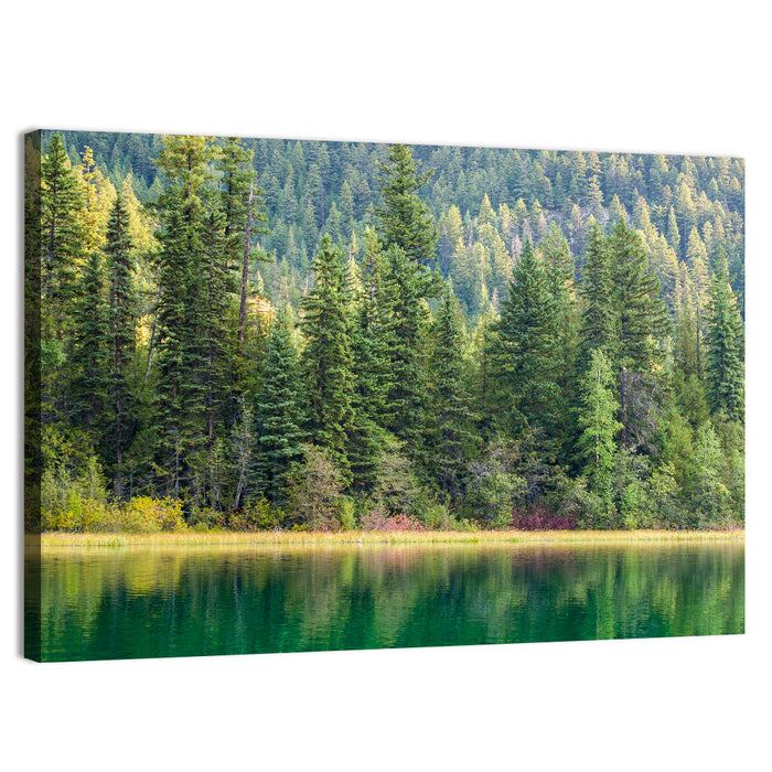 Tranquil Forest Lake Wall Art as a canvas print