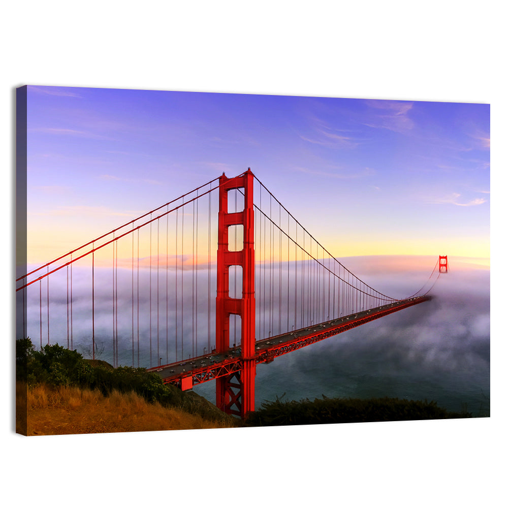 Foggy Golden Gate Bridge Wall Art, canvas print, landscape