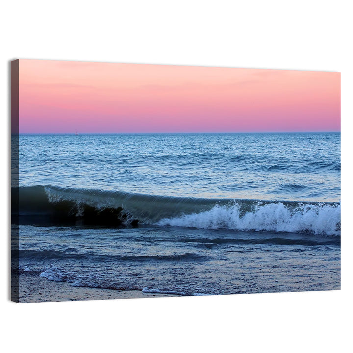Lake Michigan Sunset with Sailboat Wall Art