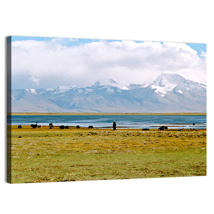 Mount Kailash from Lake Manasarovar Wall Art as a canvas print
