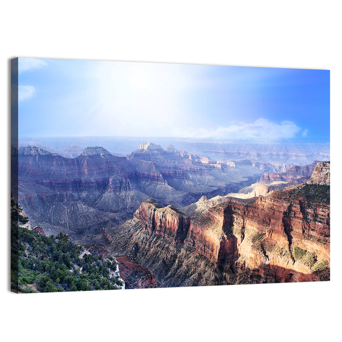 Grand Canyon Sunlit Vista Wall Art as a canvas print