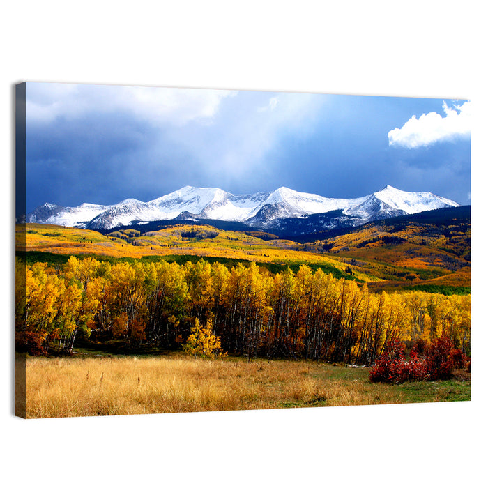 Crested Butte Autumn Mountains Wall Art as a canvas print
