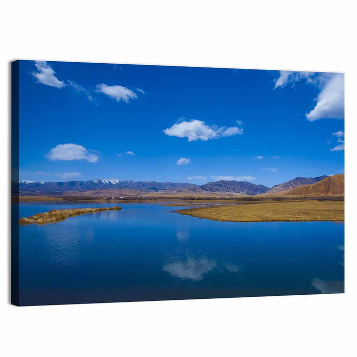 Clear Blue Lake China Wall Art as a canvas print
