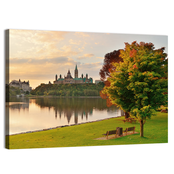 Ottawa Skyline at Golden Hour Wall Art as a canvas print