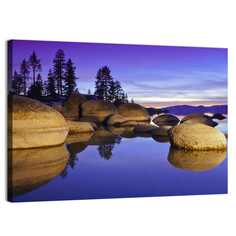 Lake Tahoe Twilight Wall Art, canvas print, landscape