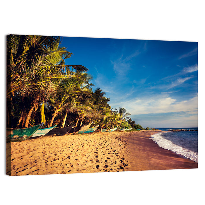 Mirissa Beach Morning Light Wall Art as a canvas print