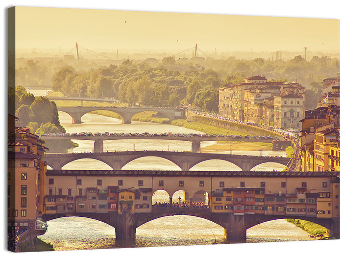 Ponte Vecchio at Golden Hour Wall Art as a canvas print