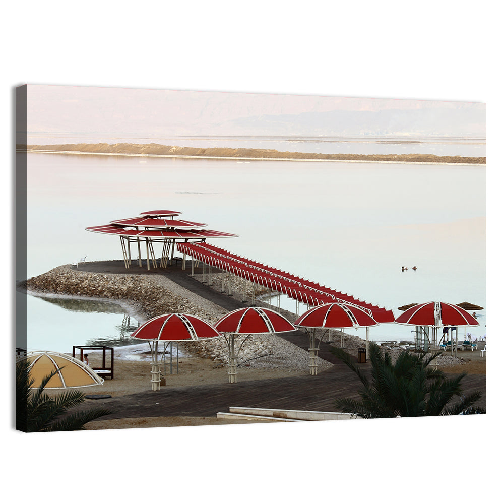 Ein Bokek Dead Sea Boardwalk Wall Art, canvas print, landscape