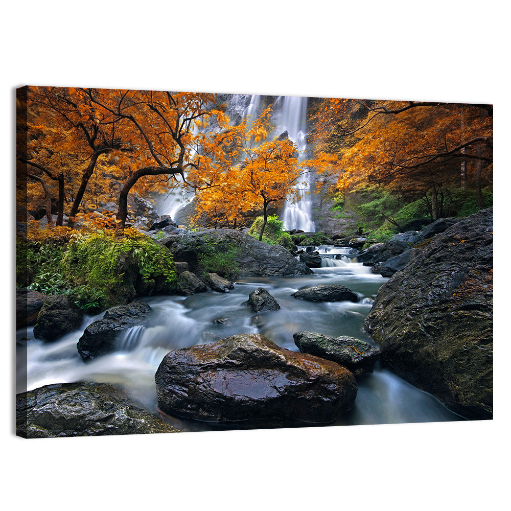 Konglan Autumn Waterfall Wall Art, canvas print, landscape