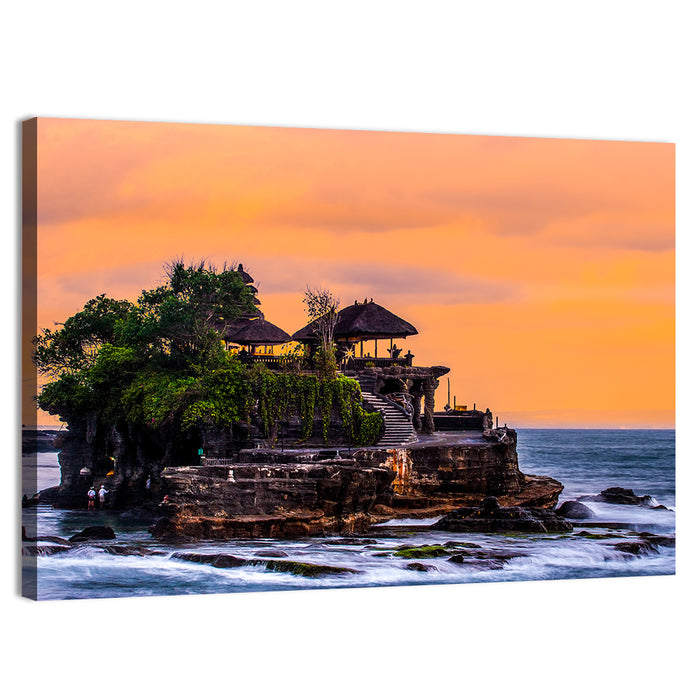 Tanah Lot Temple at Sunset Wall Art as a canvas print