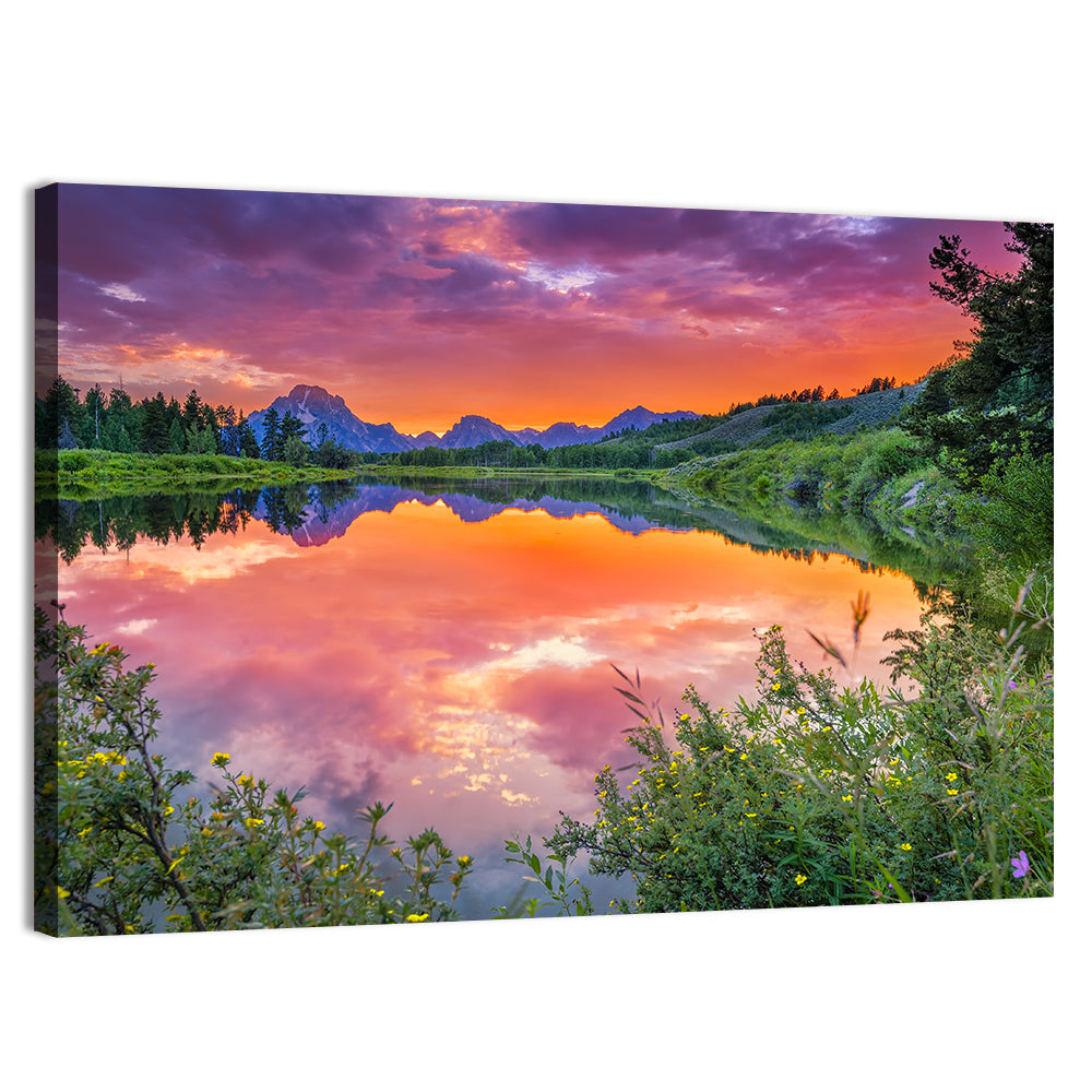 Oxbow Bend Sunset Wall Art, canvas print, landscape