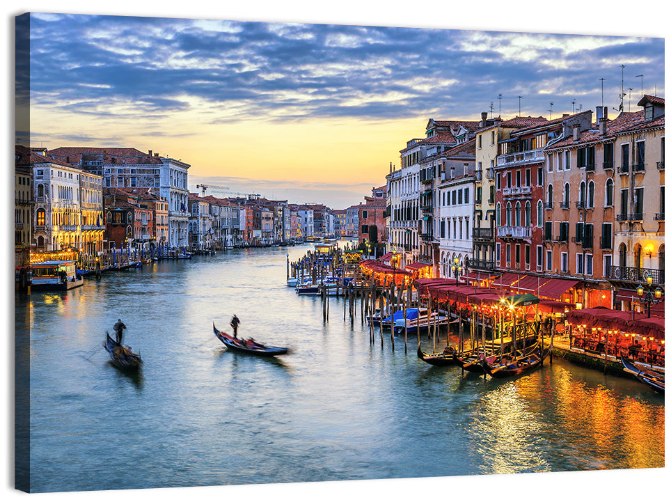 Venice Grand Canal at Twilight Wall Art, canvas print, landscape