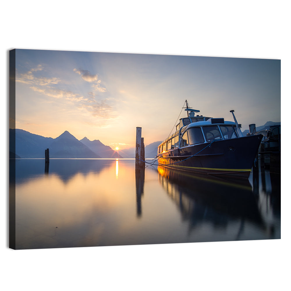 Lake Lucerne Sunset Wall Art, canvas print, landscape