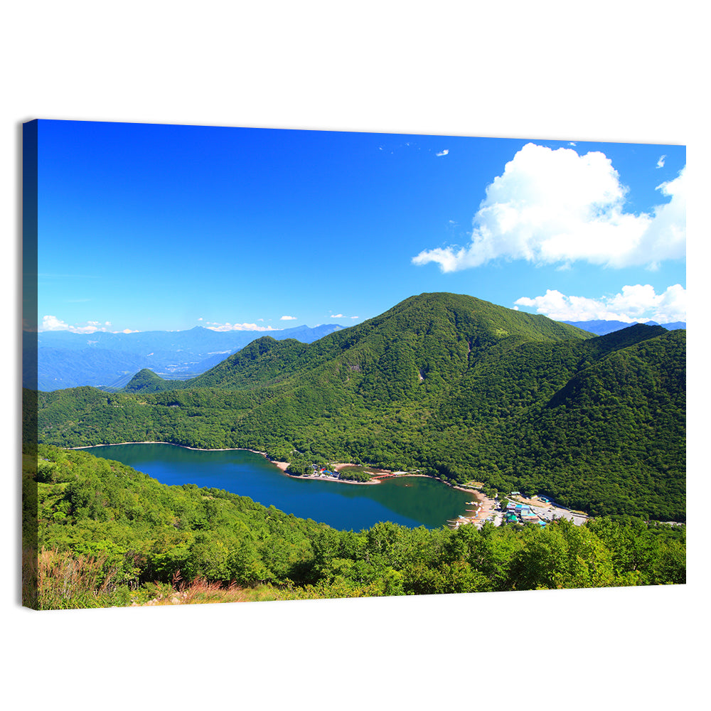 Mount Akagi and Lake Yunoko Wall Art, canvas print, landscape