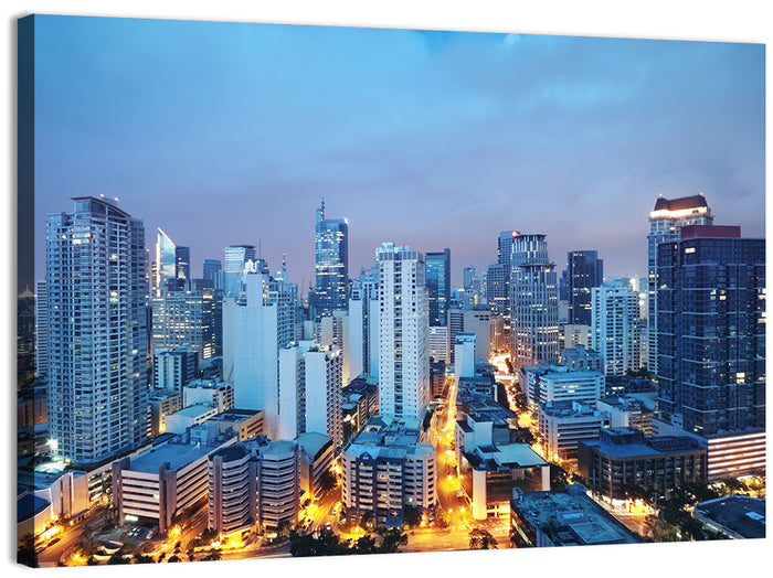 Manila Cityscape at Dusk Wall Art as a canvas print