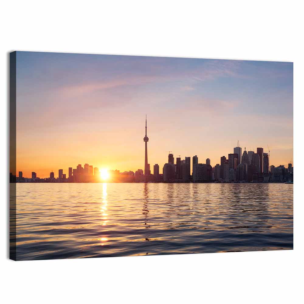 Toronto Sunset Skyline Wall Art, canvas print, landscape