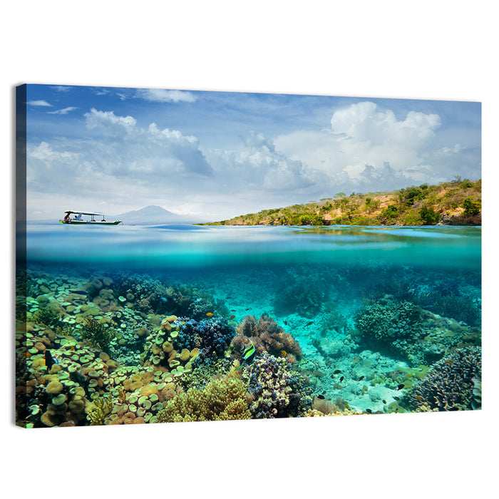 Menjangan Island Split View Wall Art as a canvas print