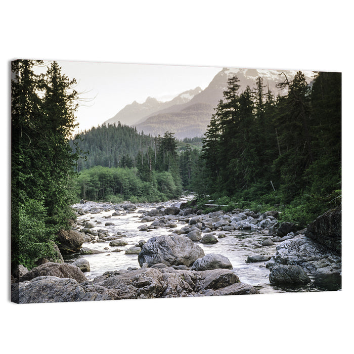 Snake River Mountain View Wall Art as a canvas print