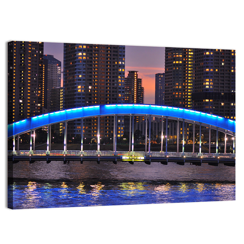 Eitai Bashi Bridge Wall Art, canvas print, landscape