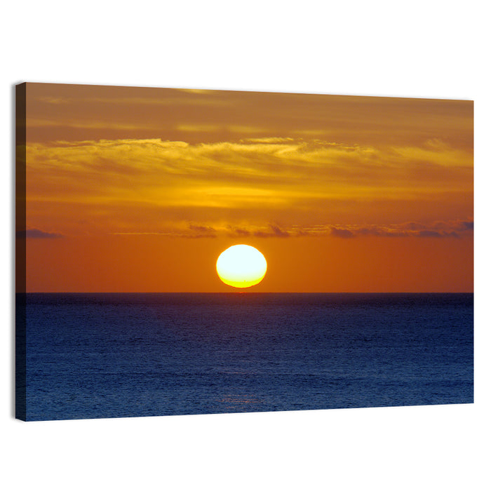 Golden Pacific Sunrise Wall Art as a canvas print