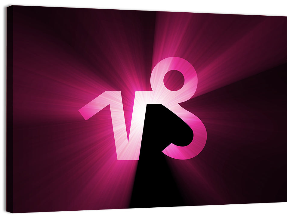 Glowing Capricorn Symbol Wall Art, canvas print, landscape