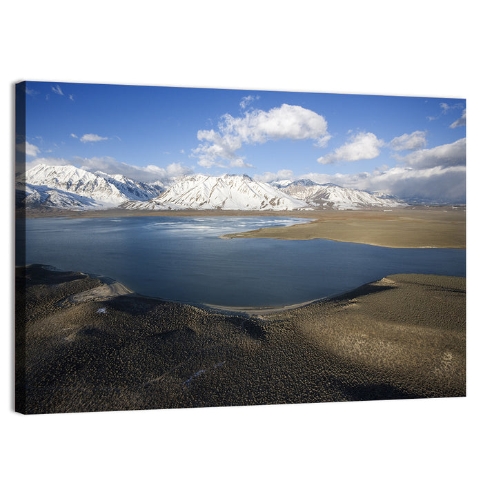 Lake Crowley Aerial View Wall Art as a canvas print
