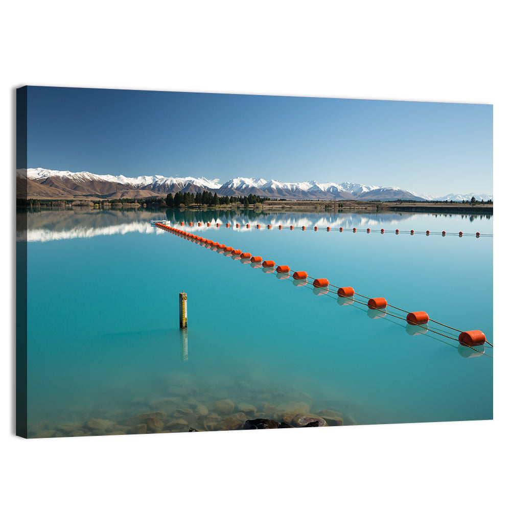 Lake Ruataniwha Reflection Wall Art, canvas print, landscape