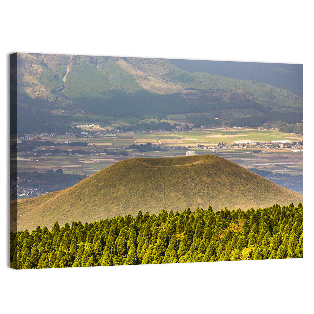 Mount Aso Komezuka Crater Wall Art, canvas print, landscape