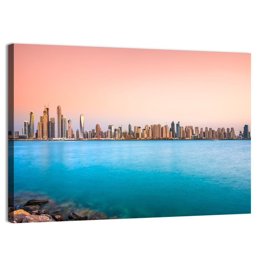 Dubai Marina Skyline Wall Art, canvas print, landscape