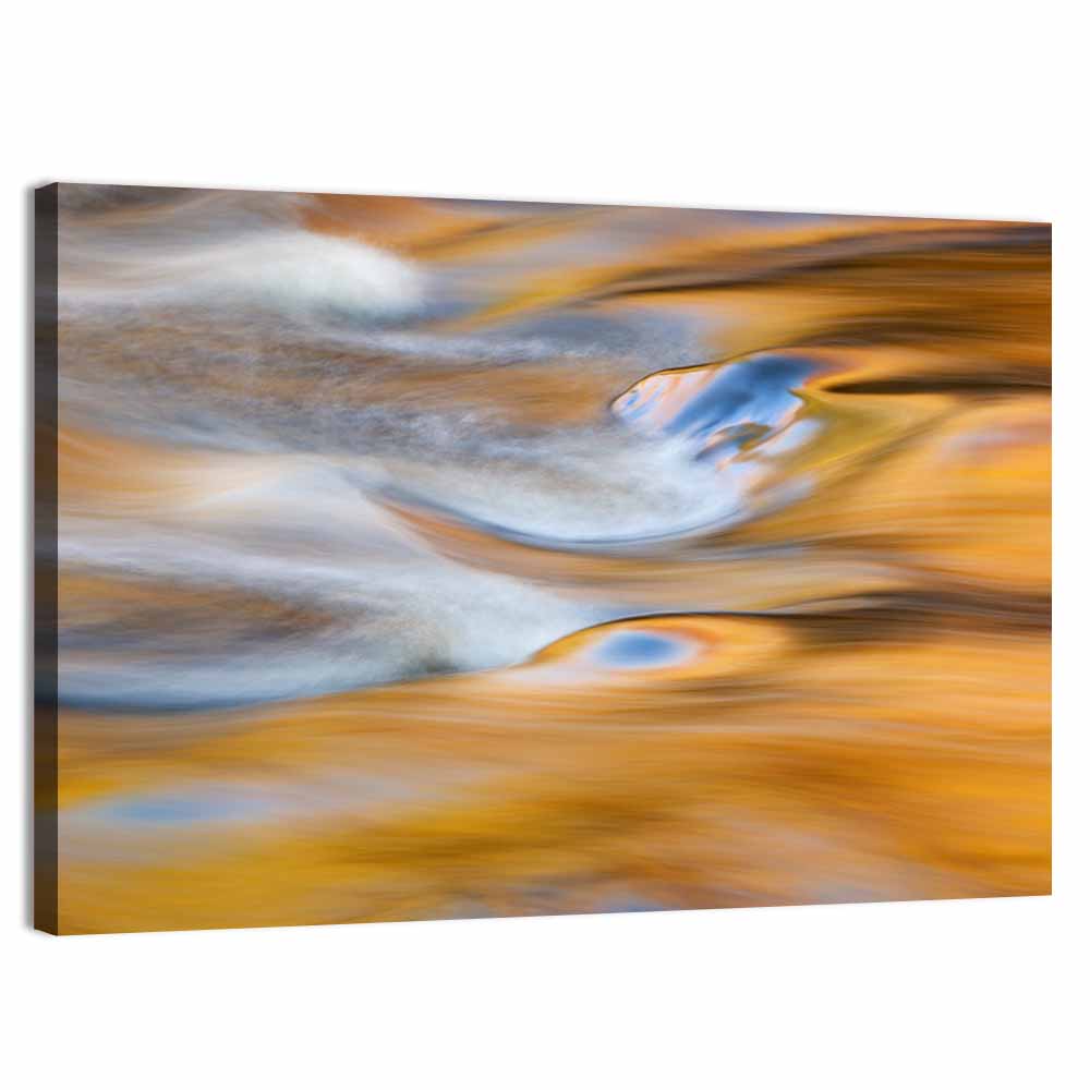 Golden Water Abstraction Wall Art, canvas print, landscape