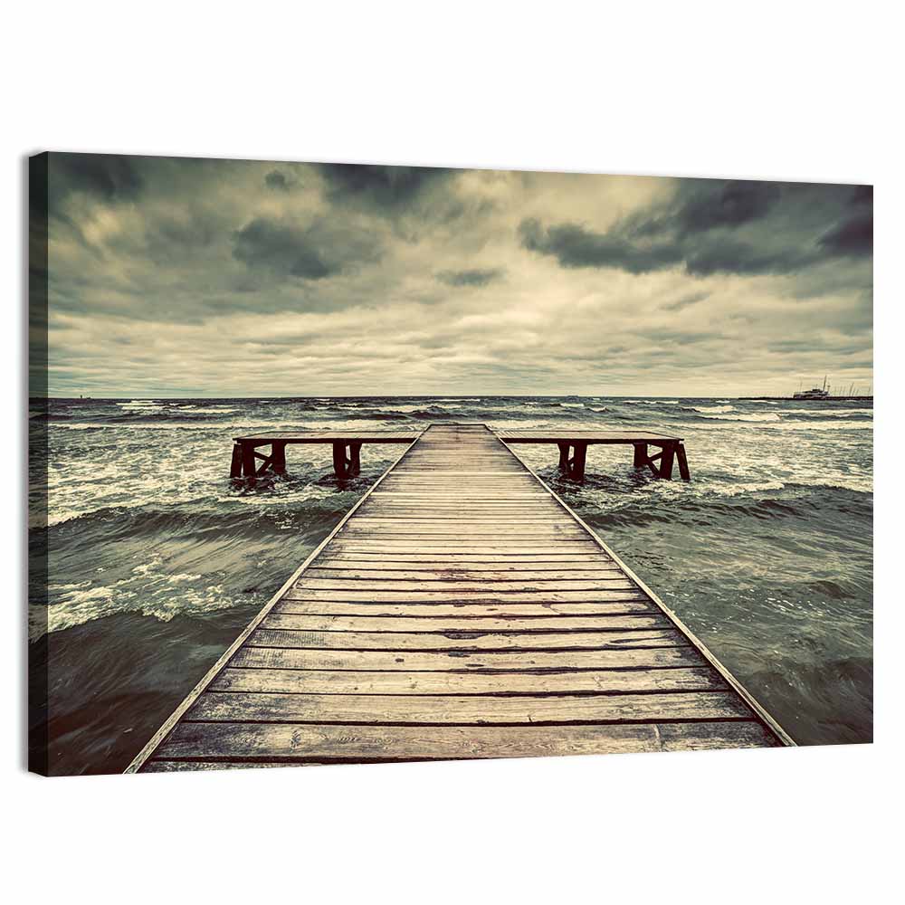 Old Wooden Jetty Wall Art, canvas print, landscape