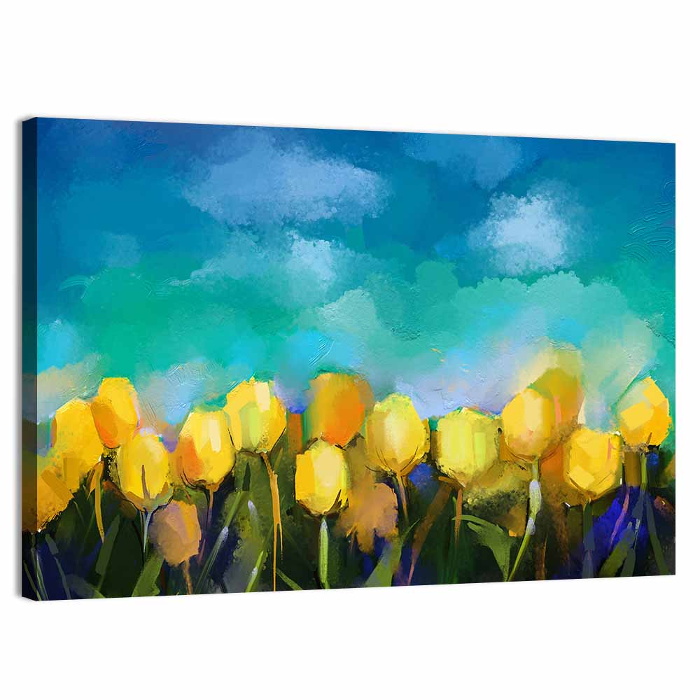 Tulips Flowers Abstract Wall Art