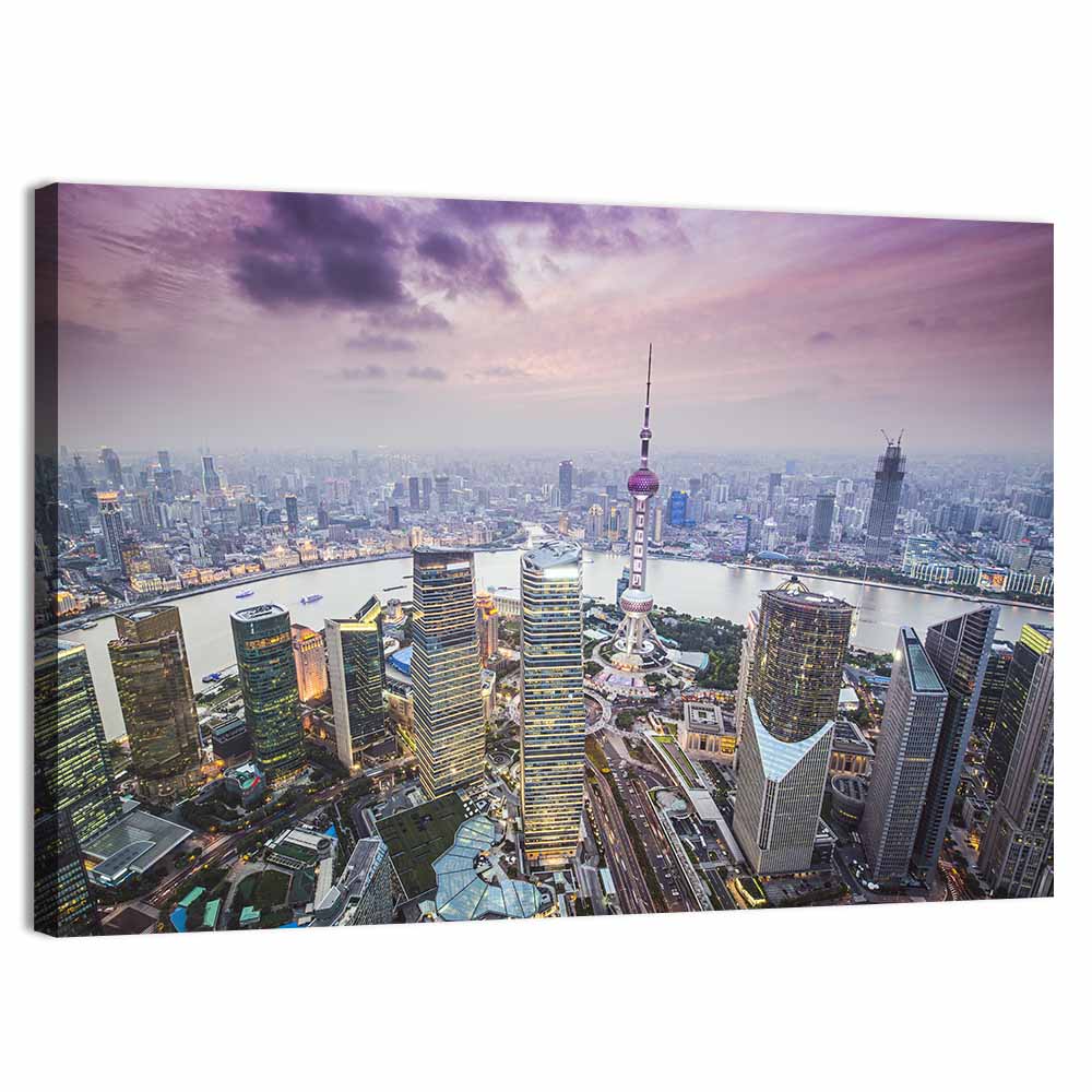 Pudong Cityscape Wall Art, canvas print, landscape