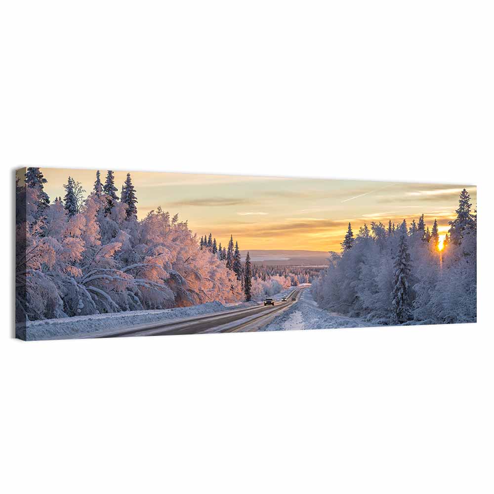 Snowy Winter Road Wall Art