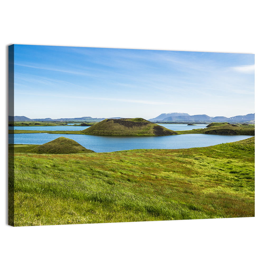 Mývatn Pseudocraters Wall Art, canvas print, landscape