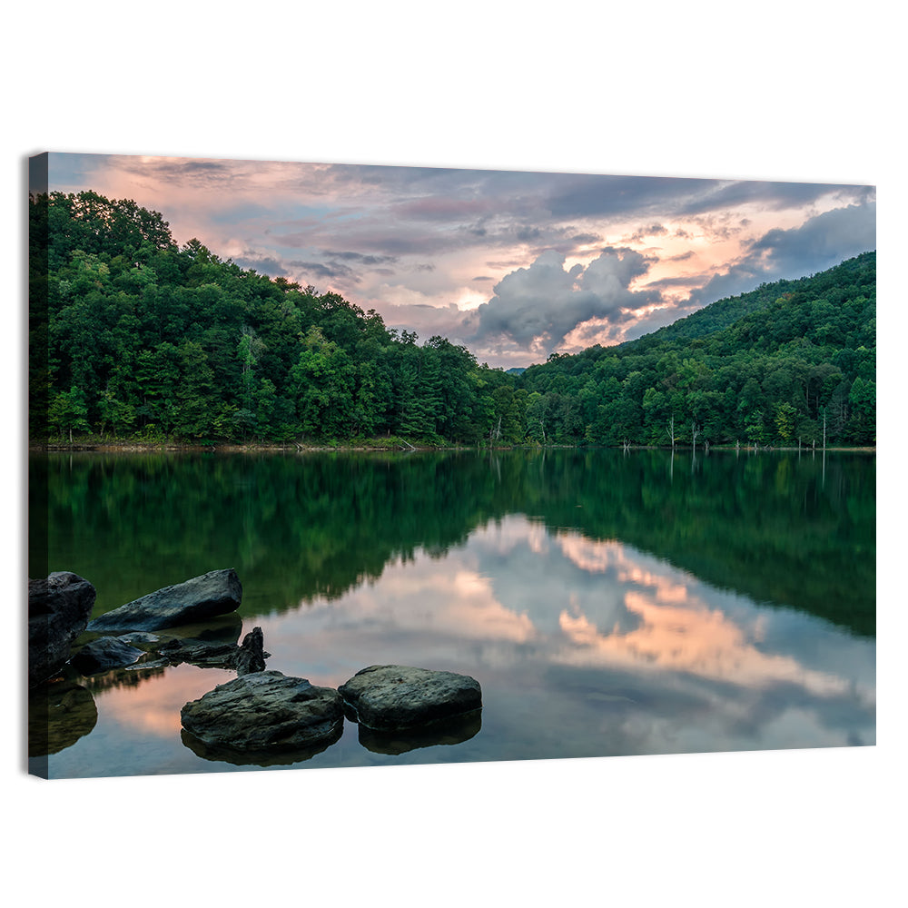 Martins Fork Lake Sunset Wall Art, canvas print, landscape